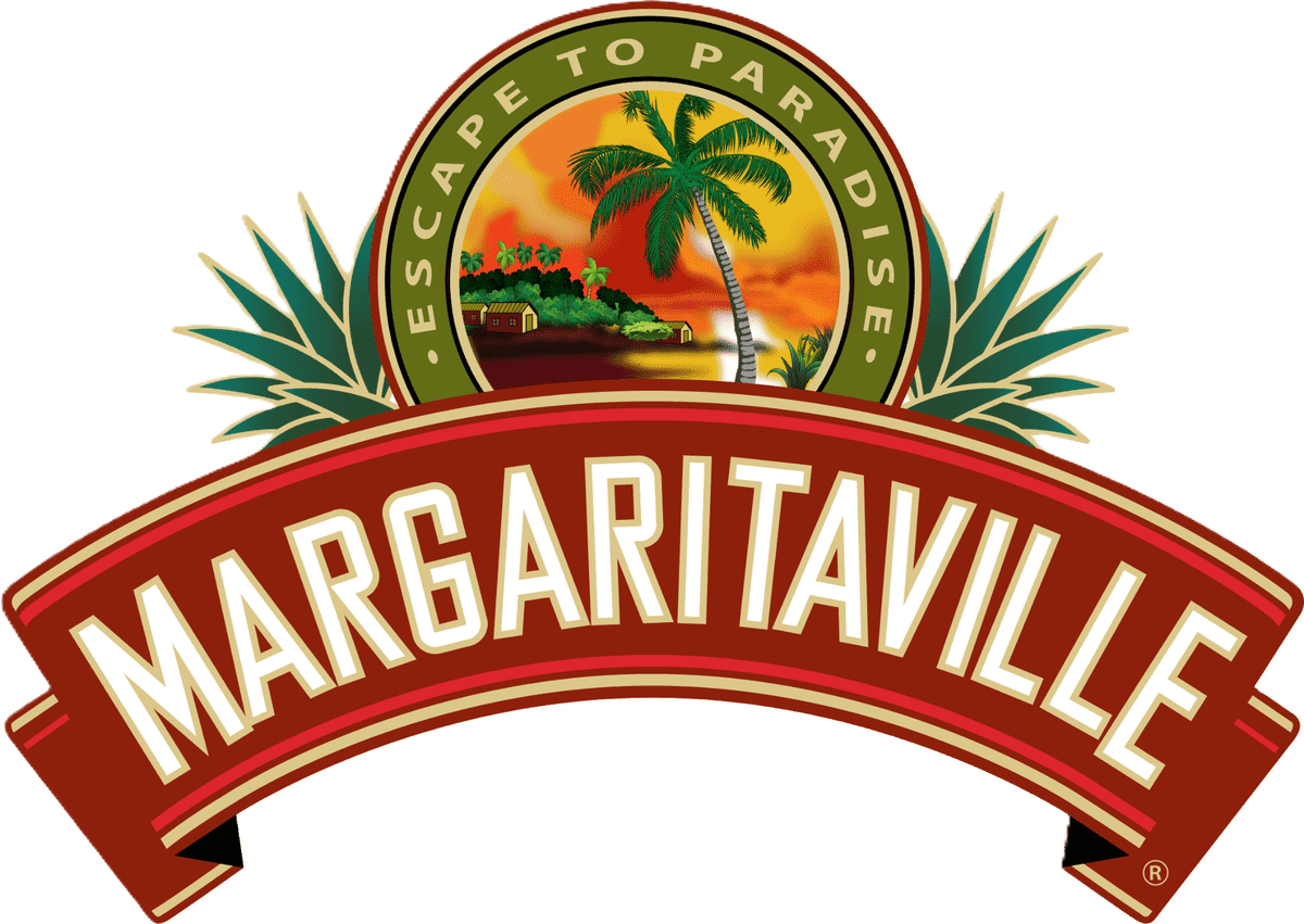 Logo of Margaritaville featuring a sunset and palm tree.